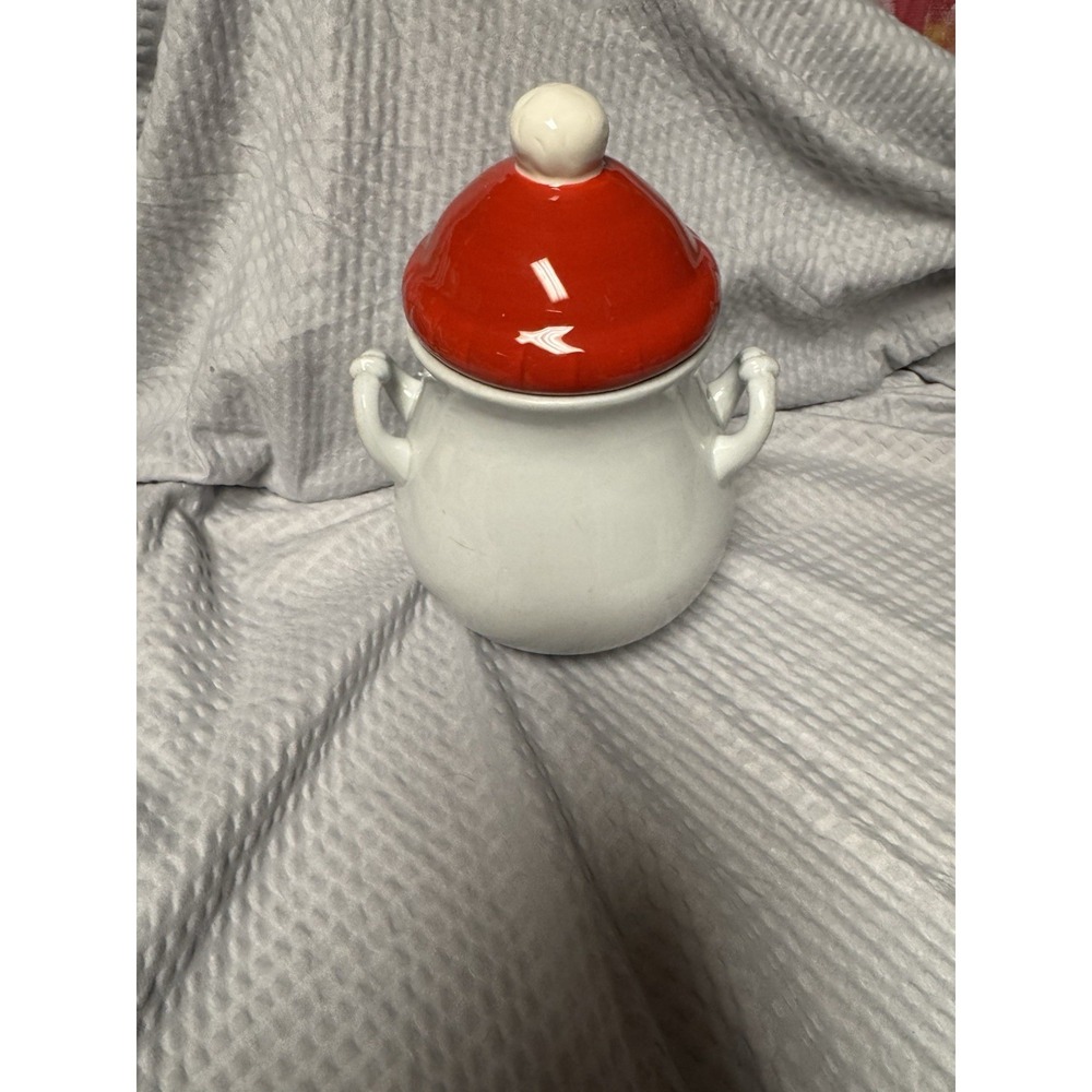 Vintage 1940-1960 Thomas Hughes Ironstone China Mustard Jam Pot Red Lid English - Picture 4 of 11